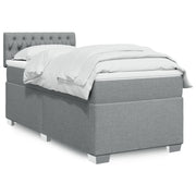Boxspring met matras 90x190 cm lichtgrijs