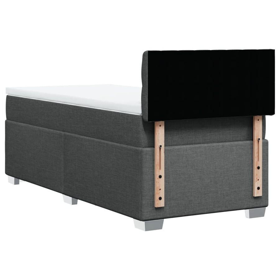 Boxspring met matras stof donkergrijs 90x190 cm
