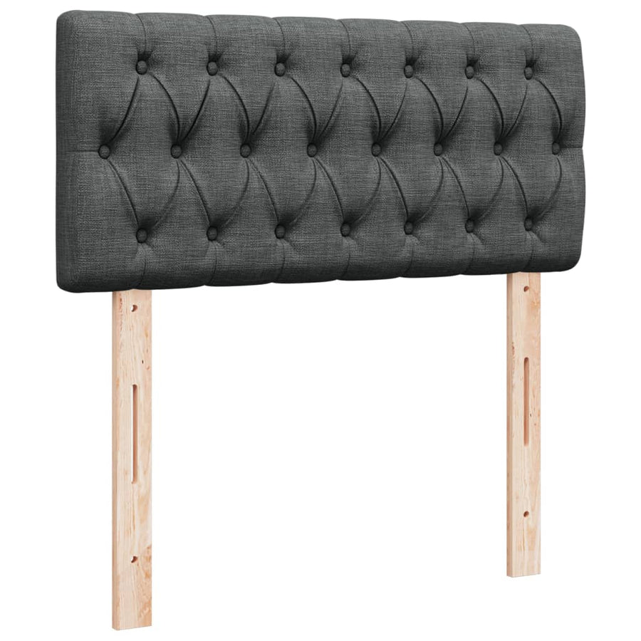 Boxspring met matras stof donkergrijs 90x190 cm