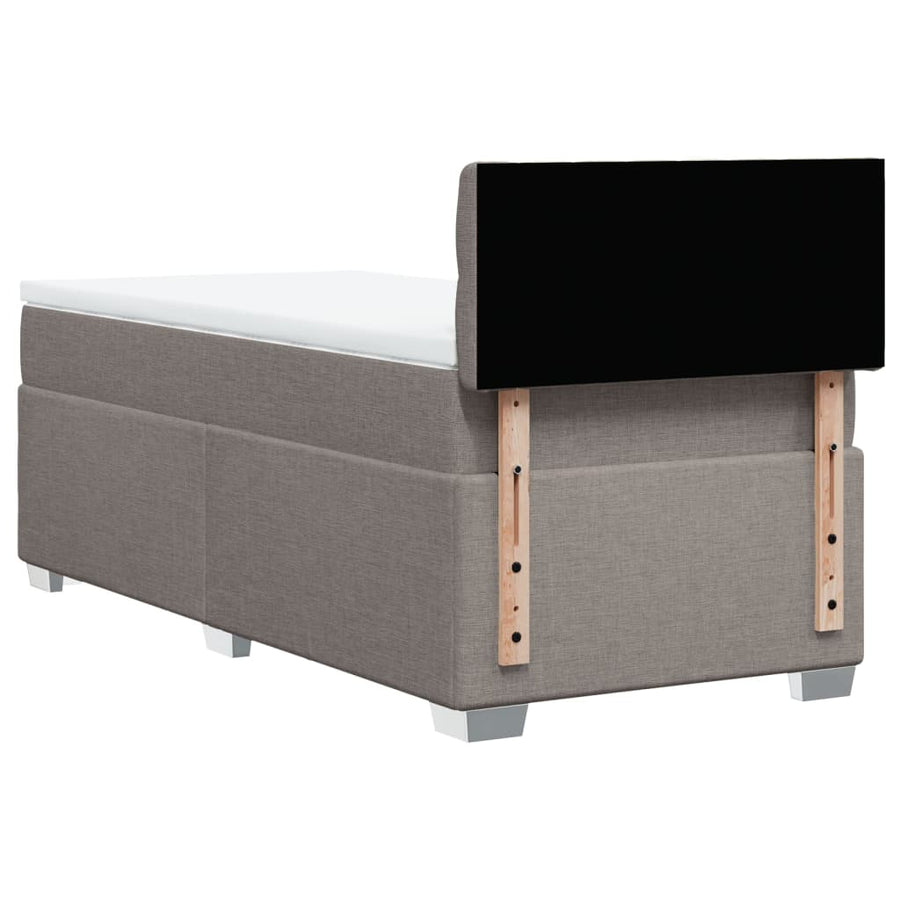 Boxspring met matras stof taupe 90x190 cm