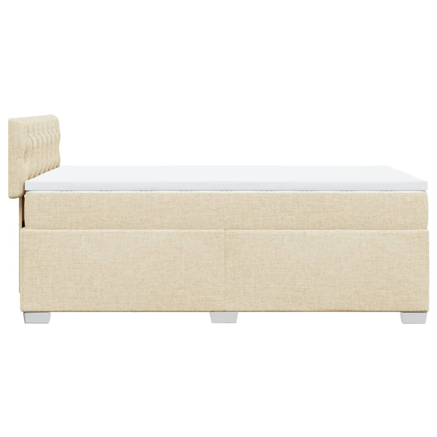 Boxspring met matras stof crèmekleurig 90x190 cm