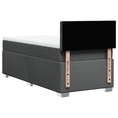 Boxspring met matras stof donkergrijs 90x190 cm