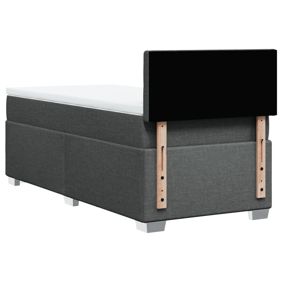 Boxspring met matras stof donkergrijs 90x190 cm