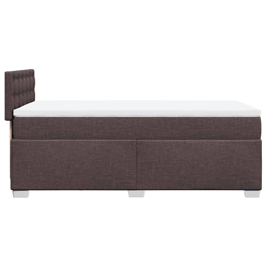 Boxspring met matras stof donkerbruin 90x190 cm