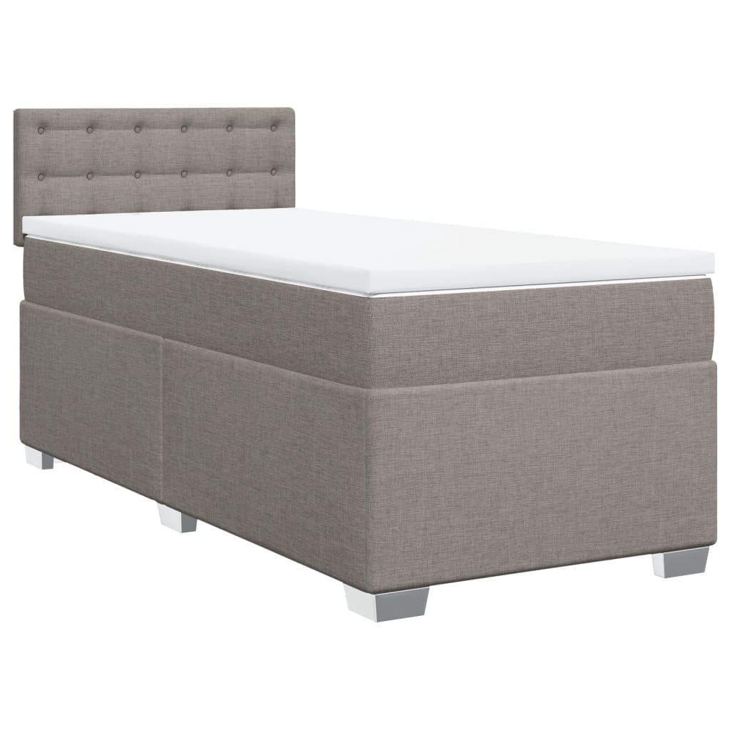 Boxspring met matras stof taupe 90x190 cm