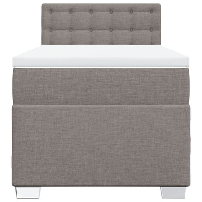 Boxspring met matras stof taupe 90x190 cm