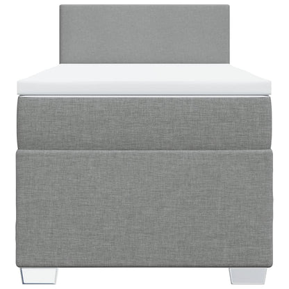 Boxspring met matras stof lichtgrijs 90x200 cm
