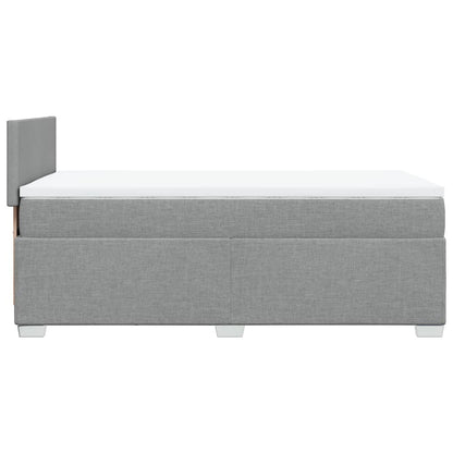 Boxspring met matras stof lichtgrijs 90x200 cm