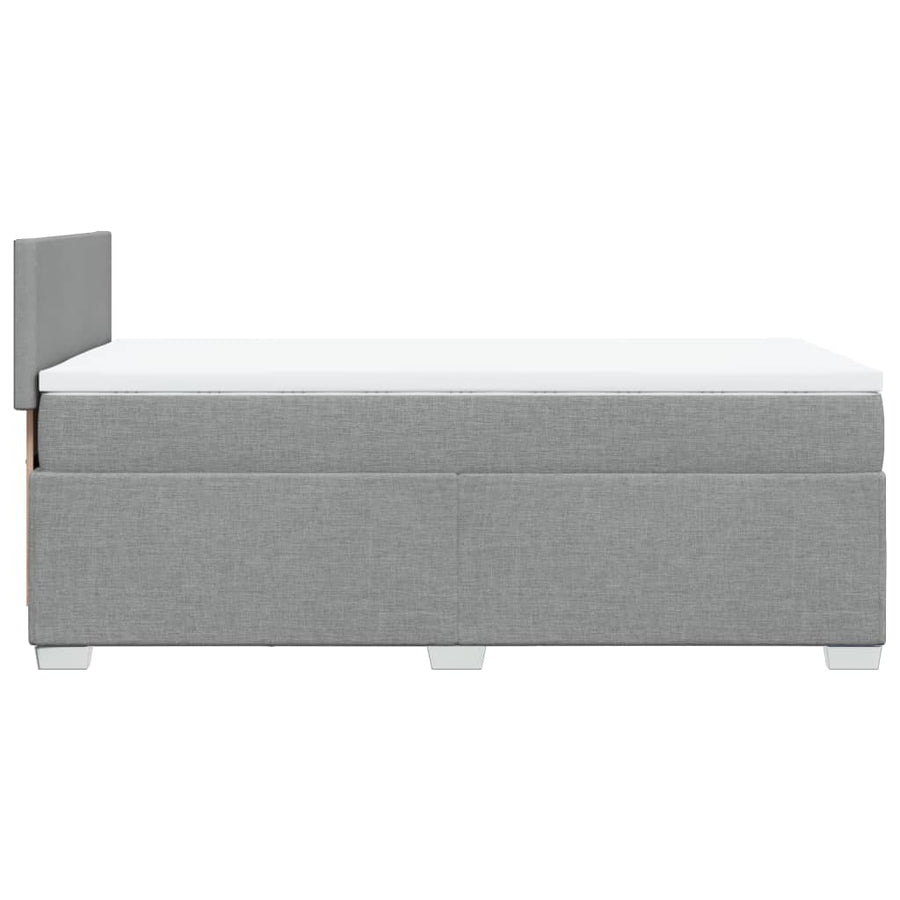 Boxspring met matras stof lichtgrijs 90x200 cm