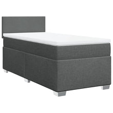 Boxspring met matras stof donkergrijs 90x200 cm