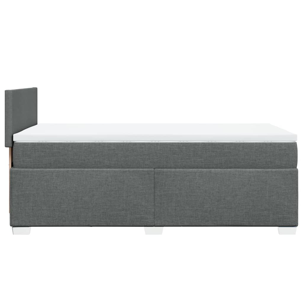 Boxspring met matras stof donkergrijs 90x200 cm