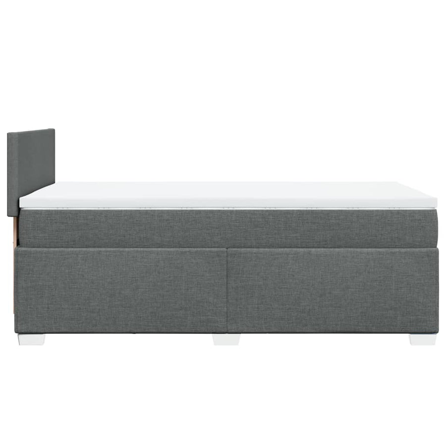 Boxspring met matras stof donkergrijs 90x200 cm