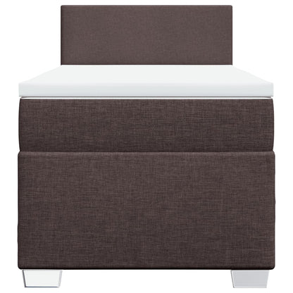 Boxspring met matras stof donkerbruin 90x200 cm