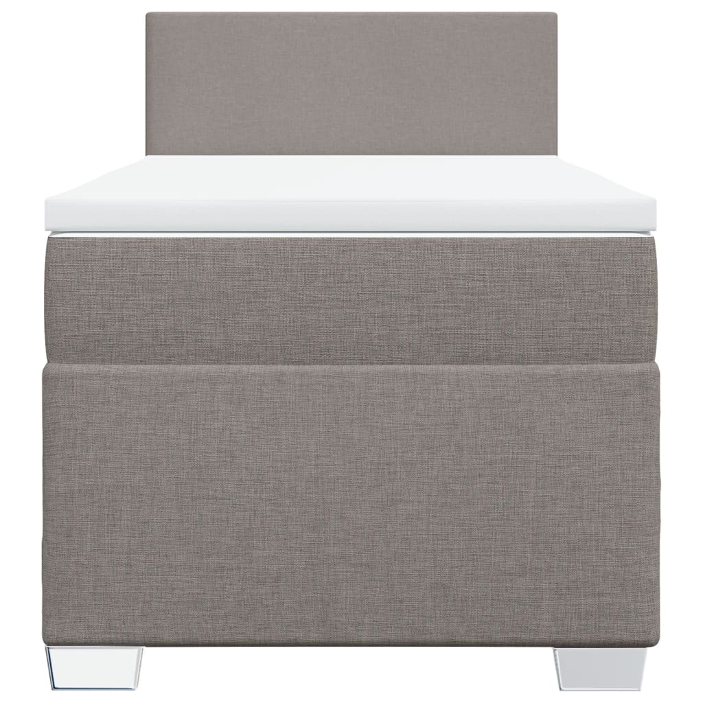 Boxspring met matras stof taupe 90x200 cm