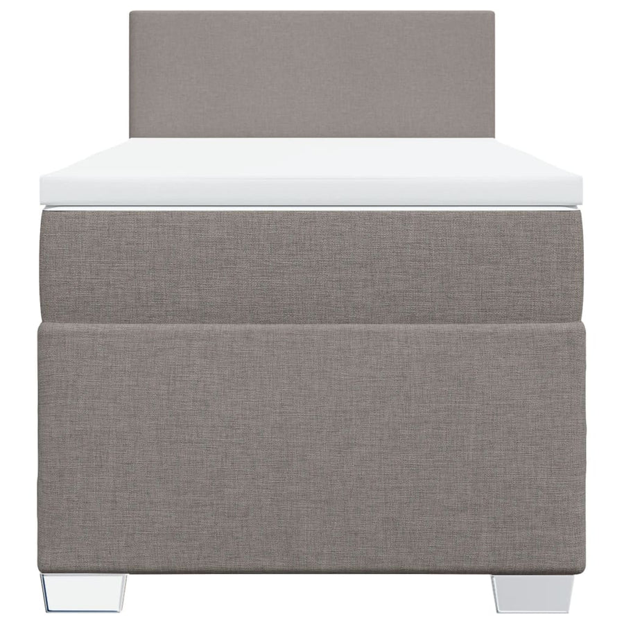 Boxspring met matras stof taupe 90x200 cm