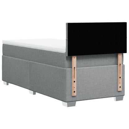 Boxspring met matras stof lichtgrijs 90x200 cm