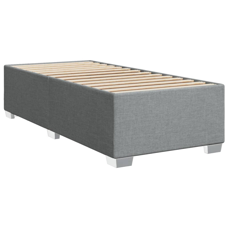 Boxspring met matras stof lichtgrijs 90x200 cm