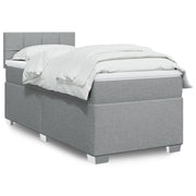 Boxspring 90x200 cm lichtgrijs stof
