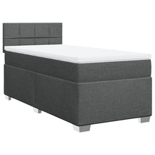 Boxspring met matras stof donkergrijs 90x200 cm