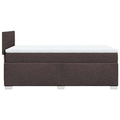 Boxspring met matras stof donkerbruin 90x200 cm