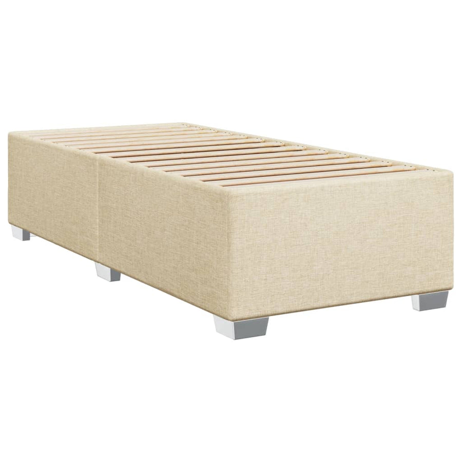 Boxspring met matras stof crèmekleurig 90x200 cm