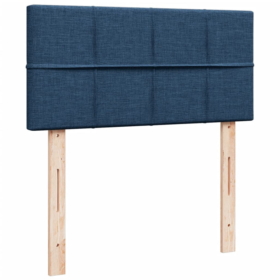 Boxspring met matras stof blauw 90x200 cm