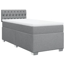 Boxspring met matras stof lichtgrijs 90x200 cm