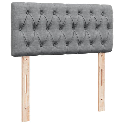 Boxspring met matras stof lichtgrijs 90x200 cm