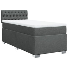 Boxspring met matras stof donkergrijs 90x200 cm