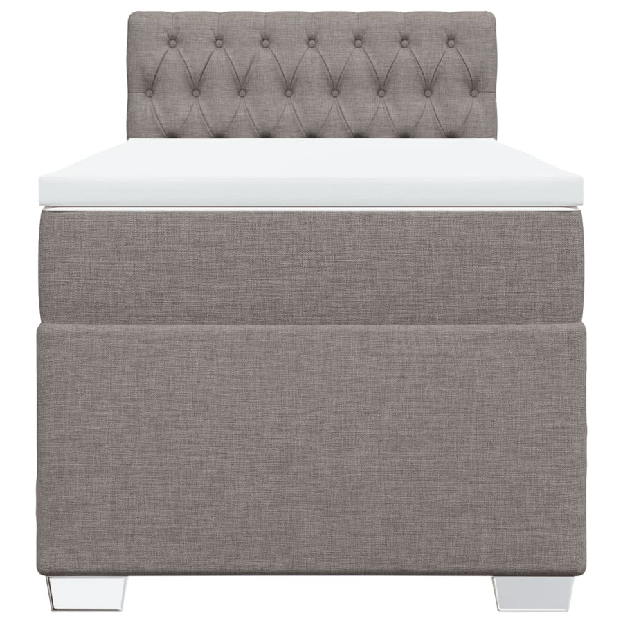 Boxspring met matras stof taupe 90x200 cm