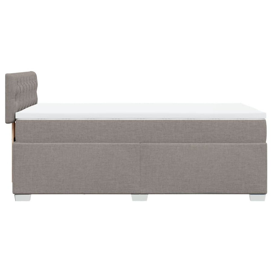 Boxspring met matras stof taupe 90x200 cm