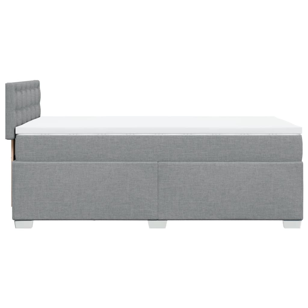 Boxspring met matras stof lichtgrijs 90x200 cm
