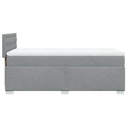 Boxspring met matras stof lichtgrijs 90x200 cm