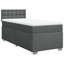 Boxspring met matras stof donkergrijs 90x200 cm