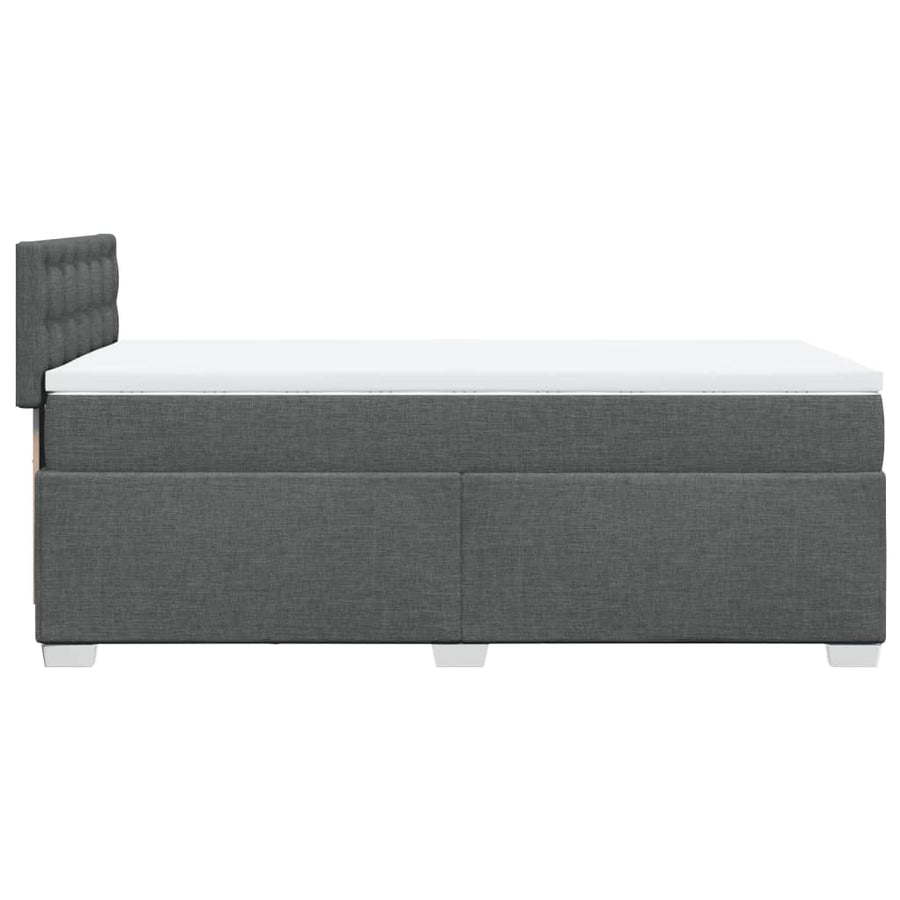 Boxspring met matras stof donkergrijs 90x200 cm