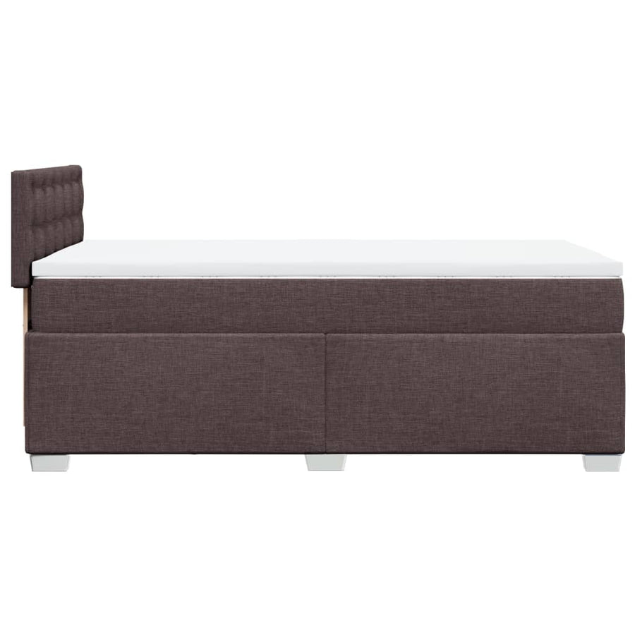 Boxspring met matras stof donkerbruin 90x200 cm