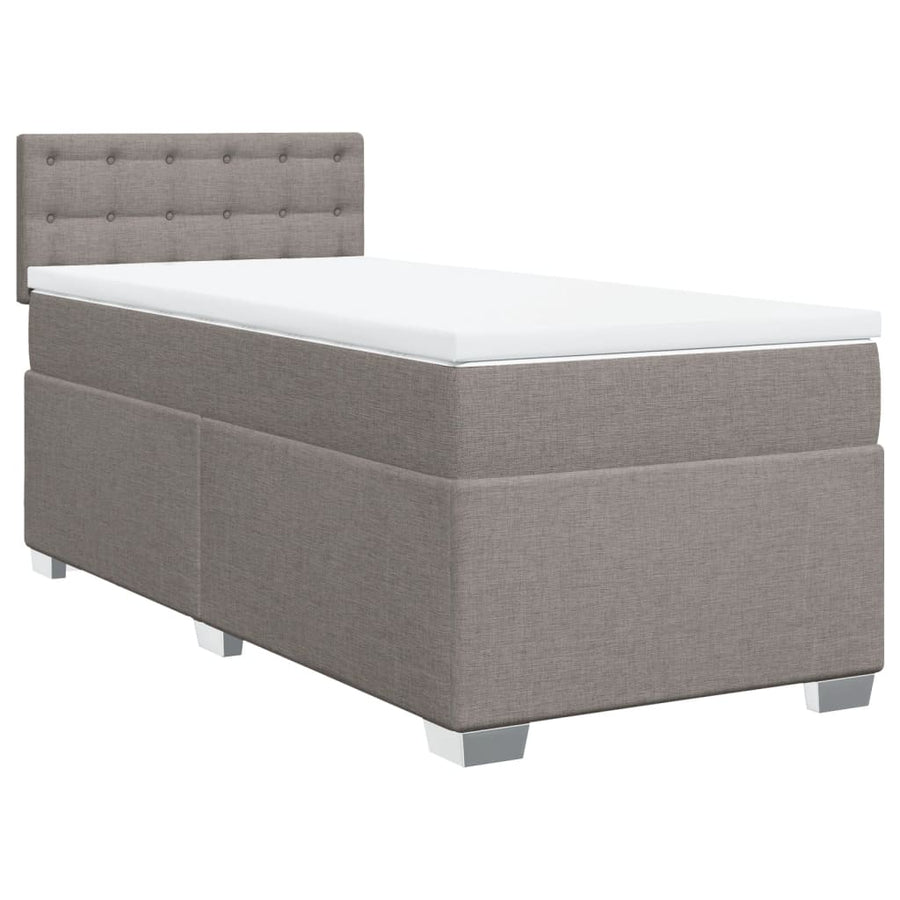Boxspring met matras stof taupe 90x200 cm