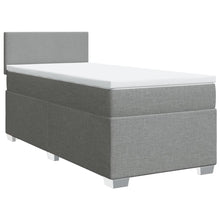 Boxspring met matras stof lichtgrijs 100x200 cm