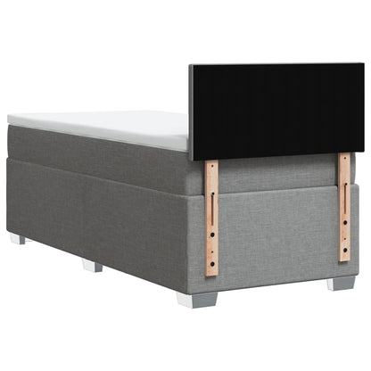 Boxspring met matras stof lichtgrijs 100x200 cm
