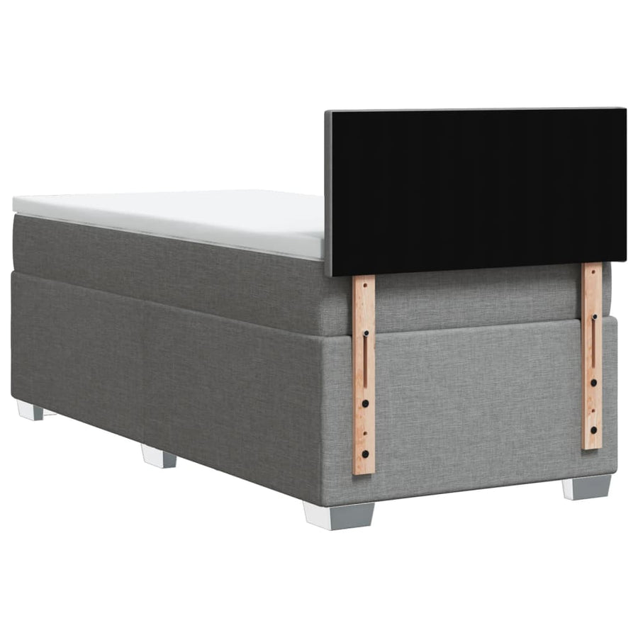 Boxspring met matras stof lichtgrijs 100x200 cm