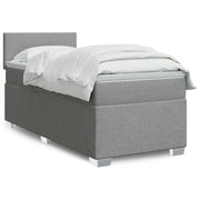 Boxspring met matras 100x200 cm lichtgrijs stof