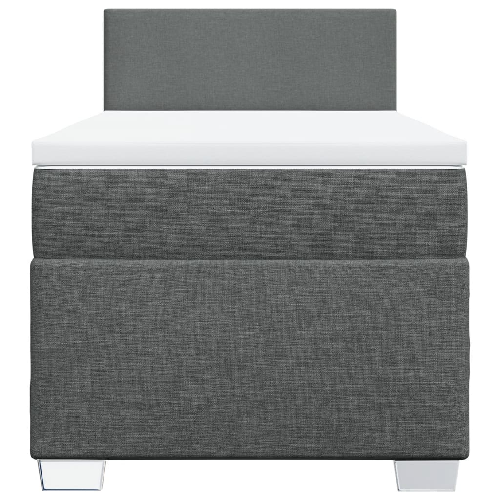 Boxspring met matras stof donkergrijs 100x200 cm