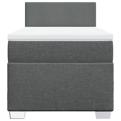 Boxspring met matras stof donkergrijs 100x200 cm