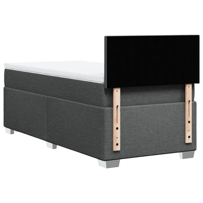 Boxspring met matras stof donkergrijs 100x200 cm