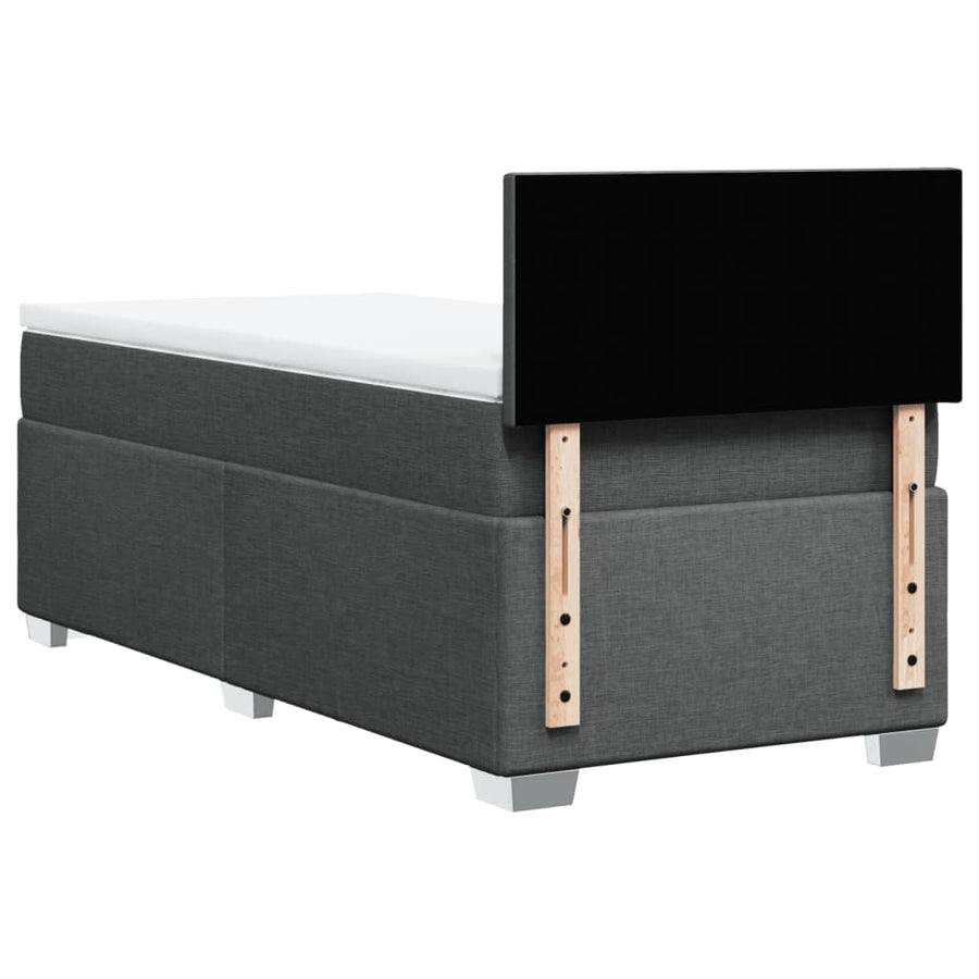 Boxspring met matras stof donkergrijs 100x200 cm