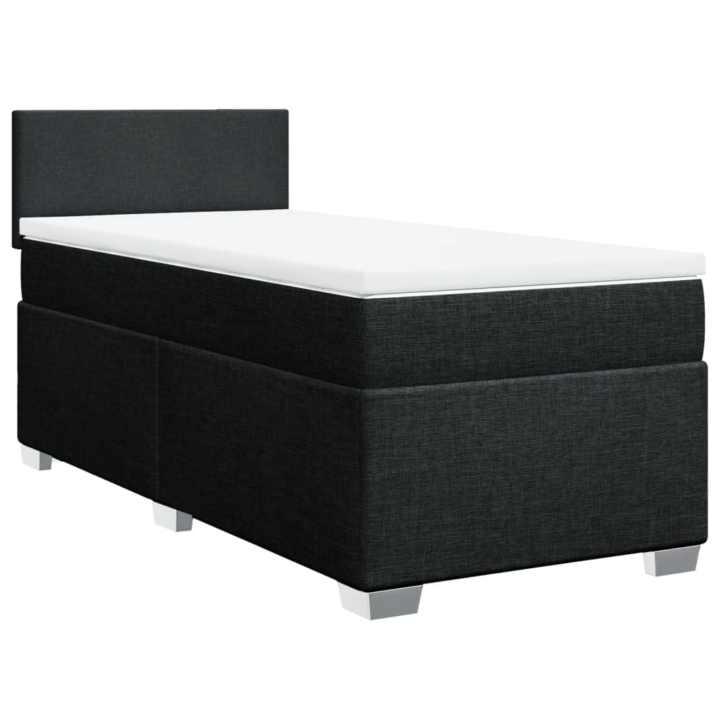 Boxspring met matras stof zwart 100x200 cm