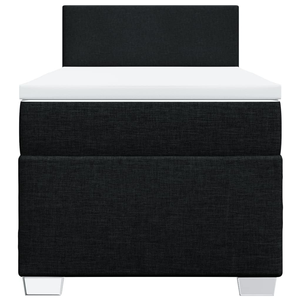 Boxspring met matras stof zwart 100x200 cm