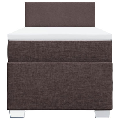Boxspring met matras stof donkerbruin 100x200 cm