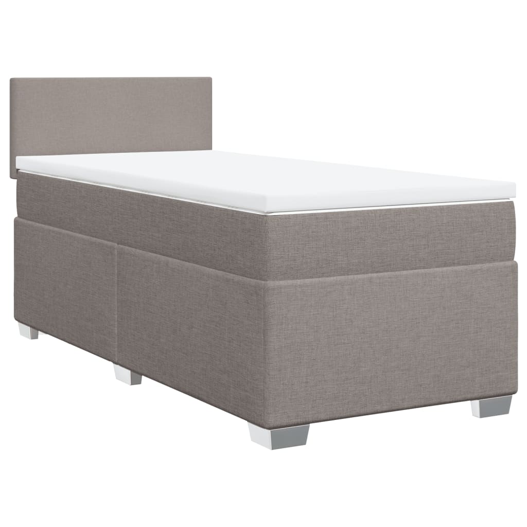 Boxspring met matras stof taupe 100x200 cm