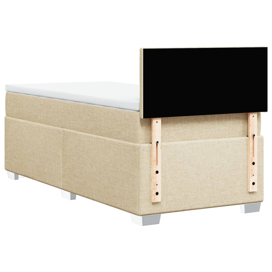 Boxspring met matras stof crèmekleurig 100x200 cm